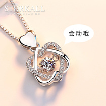 Beating heart Diamond sterling silver necklace female choker 2021 New pendant light luxury simple niche design sense
