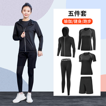 Fitness clothes women loose quick-drying large size fat mm short sleeve sportswear running suit summer top yoga pants clothes