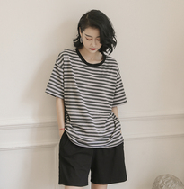 S F Elizaba is a single item~Fashion bloggers favorite pajamas womens striped summer cotton can be worn outside