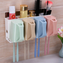Toilet toothbrush holder wall-mounted mouthwash cup suction wall type dental cylinder dental gear holder set set non-perforated brush Cup