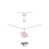 APM Monaco Pink Planet Necklace summer clavicle sweater chain light luxury niche 2021 new gift to girlfriend