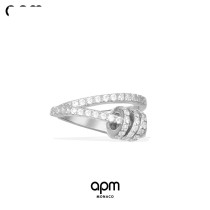 APM Monaco single only two rings silver without ear clip autumning-ear accessories for womens small crowdsourced design ins Chaodella