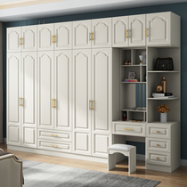 European style wardrobe Luxury light household bedroom Simple economy with dresser side cabinet thickened net red combination large wardrobe