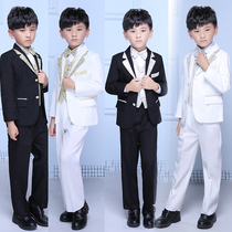 Childrens small suit Boy piano dress suit Primary and secondary school chorus program host performance suit black and white