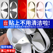 AirPods2 Sticker Apple Wireless Bluetooth Headset Shell Protection Sticker AirPods Pro Dust Sticker Prevent Iron Pink Brand Creative Sticker airpods Second Generation Protection