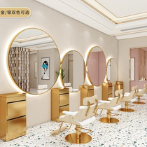 Chaodian aluminum alloy simple beauty salon mirror table touch LED light mirror barber shop mirror hair salon Net red model