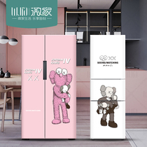 Sesame Street kaws tide brand refrigerator sticker Full sticker Custom removable renovation sticker Self-adhesive air conditioning freezer sticker art