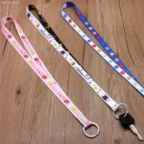 Primary and middle school students hanging neck key chain for men and women key chain children anti-lost sleeve neck printing webbing key lanyard