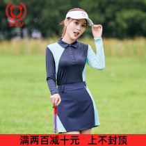 GOLF set ball clothing womens coat skirt sports long sleeve T-shirt Korean version of GOLF clothes polo collar slim