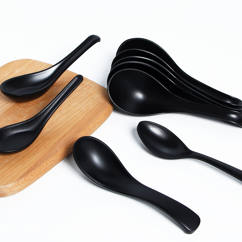 Black Spoon Restaurant Commercial Long Handle Spoon Ramen Spicy Hot Spoon Plastic Spoon Minamine Tableware Spoon Spoon