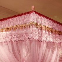 2018 New encrypted thick mosquito net 1 5 1 8m2 meter bed 2 2 2 double household Princess wind bracket landing