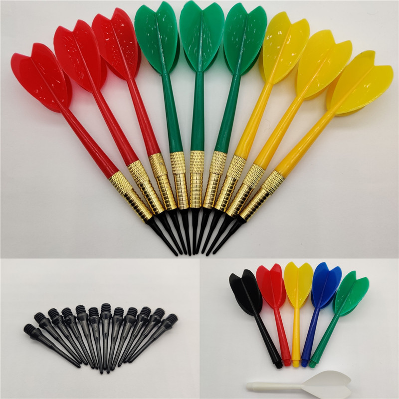7g soft darts pin children fall-resistant professional black plastic needle integrated color dart tail safety darts