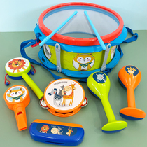 Childrens toys Double face drum Early teaching Puzzle Kindergarten Percussion Instrument Suit Harmonica Baby Trumpet Sandhammer