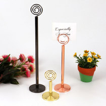 Plated metal seat card rack hotel restaurant wedding table card clip banquet table number card card clip