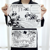 Ancient poetry painting template hand-written newspaper artifact diy hollow hand-painted character Crane creative graffiti painting set