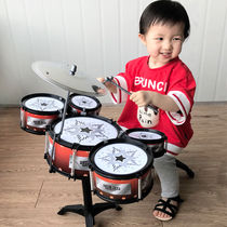 Childrens drum set beginner practice drum baby simulation jazz drum instrument music toy five drums 1-3-6 years old