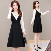 One meter five short womens clothing this years popular temperament high-end socialite age-reduction dress 2021 Spring and Autumn New