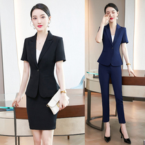 Short-sleeved professional suit suit female summer temperament Hotel front desk work wear Property KTV jewelry shop work clothes summer