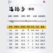 Sea rod set Full set of sea rod reservoir combination fishing rod Super hard carbon rod Metal fishing wheel throwing rod