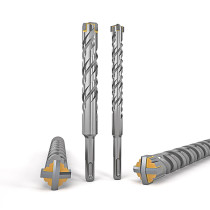 Percussion drill bits two pits two slots perforated cement wall concrete brick round shank electric hammer drill bit square shank