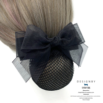 Nurse professional floral headdress hairclip female flight attendant hair net pocket silk yarn bow Bank Hotel plate hair net net bag jewelry