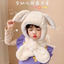 Female Treasure Winter Children Suit Baby Hat Autumn Winter Mens Treasure 2021 Anti-cold and warm nets Red Little Moon Age Boys