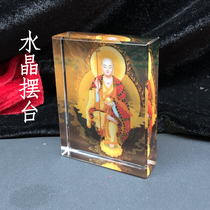 The Buddha image of the King of Tibet The statue of the King of Tibet Bodhisattva The golden hand-painted picture of the crystal table