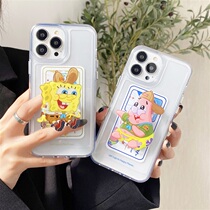New sponge baby Apple 13promax mobile phone shell label creative 11 bracket apply iPhone12 anti-fall
