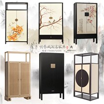 New Chinese style solid wood wardrobe combination Modern Chinese style Zen villa Hotel Club B & B customization