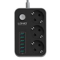 LDNIO EU Plug power strip 6usb 3 outlet euro usb power strip
