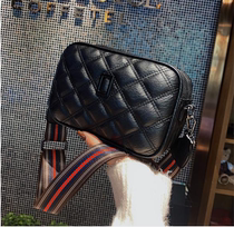 Hong Kong this years popular bag 2021 new fashion womens bag leather foreign style Lingge shoulder crossbody camera bag