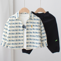 Physical soft boy long sleeve shirt spring and autumn childrens spring clothes foreign air baby lining clothes 2022 blouses
