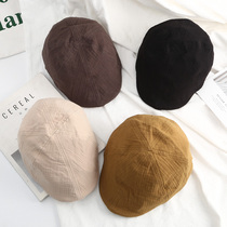 Japanese retro Joker Forward British casual short eaves breathable hat female spring summer yuppie Street Bailey painter hat