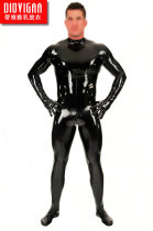 Latex Clothes Men All-bag Tight Fit Clothes One-piece Jersey LaTeX catsuit can be made without zipped Five-toe socks