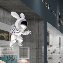 Mall atrium pendant Astronaut astronaut sculpture ornaments Ceiling house top decoration Hanging art rabbit