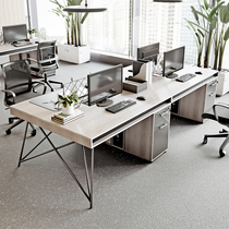 Staff office table and chair combination simple modern 4 6 people Office double four work Station 2 card staff table
