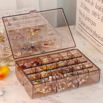 Jewelry box small exquisite earrings earrings stud necklace transparent storage box portable large capacity children hair accessories display box