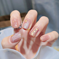 Pink through cellophane Hills and stars pure manual custom light therapy nail patch wearing nail nail Red Book