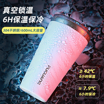 Fuguang 304 stainless steel insulated water cup large capacity with lid Straw household mug office coffee cup