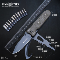 Italian fox predator 446 outdoor mini folding knife bottle opener multifunctional combination tool knife