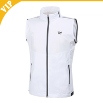 Korea W ANGLE golf top men 21 spring fashion collar letter embroidery sports cotton vest