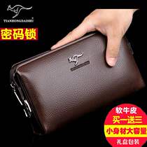 New Pint Willcon Antitheft Code Lock Genuine Leather Mens Handbags Bull Leather Wallet Large Capacity Mens Hands With Bag Business Rest