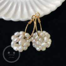 Polar Night Original Design natural freshwater pearl earrings jewelry French earrings ins niche fresh