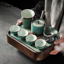  TOUCH MISS Kung Fu tea set Household Japanese Ceramic Teapot Teacup set Water storage tea tray Tea set