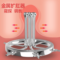Metal posterior anal plug sm sm for men and women with anal fist expansion and anal expander to develop chrysanthemum tuning sex tools
