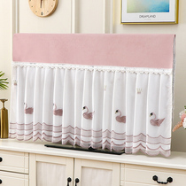 Turn on the TV Hood dust cover hanging LCD curved surface TV cover cover cloth 55 inch 65 inch simple
