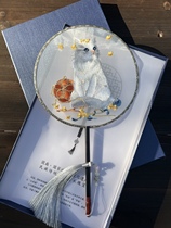 Cat faint round one-dimensional fan Ink Jubilee Fan Han Fan Fan Han Han-suit Chinese wind show shooting gift