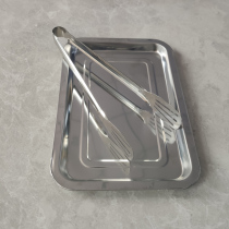 Stainless steel plate rectangular tray vegetable plate fish plate steamed rice plate dumpling plate oven barbecue iron plate household household