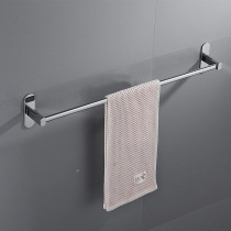 304 stainless steel hanging towel rack punch-free toilet bathroom towel bar single rod toilet kitchen hanging rag rack