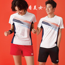 Large size badminton uniforms for men and women quick-drying suits Korean version of sports clothes uniforms customized printing table tennis net volleyball uniforms